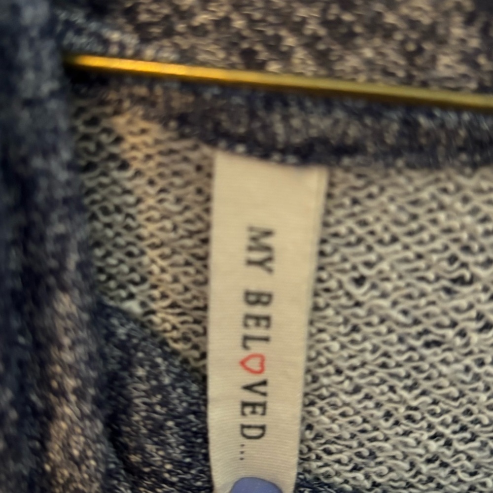 My Beloved Heathered Blue Cowl-Neck Pullover - Picture 3 of 4